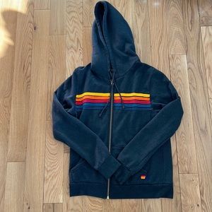 Aviator Nation 5 Stripe Zip Hoodie